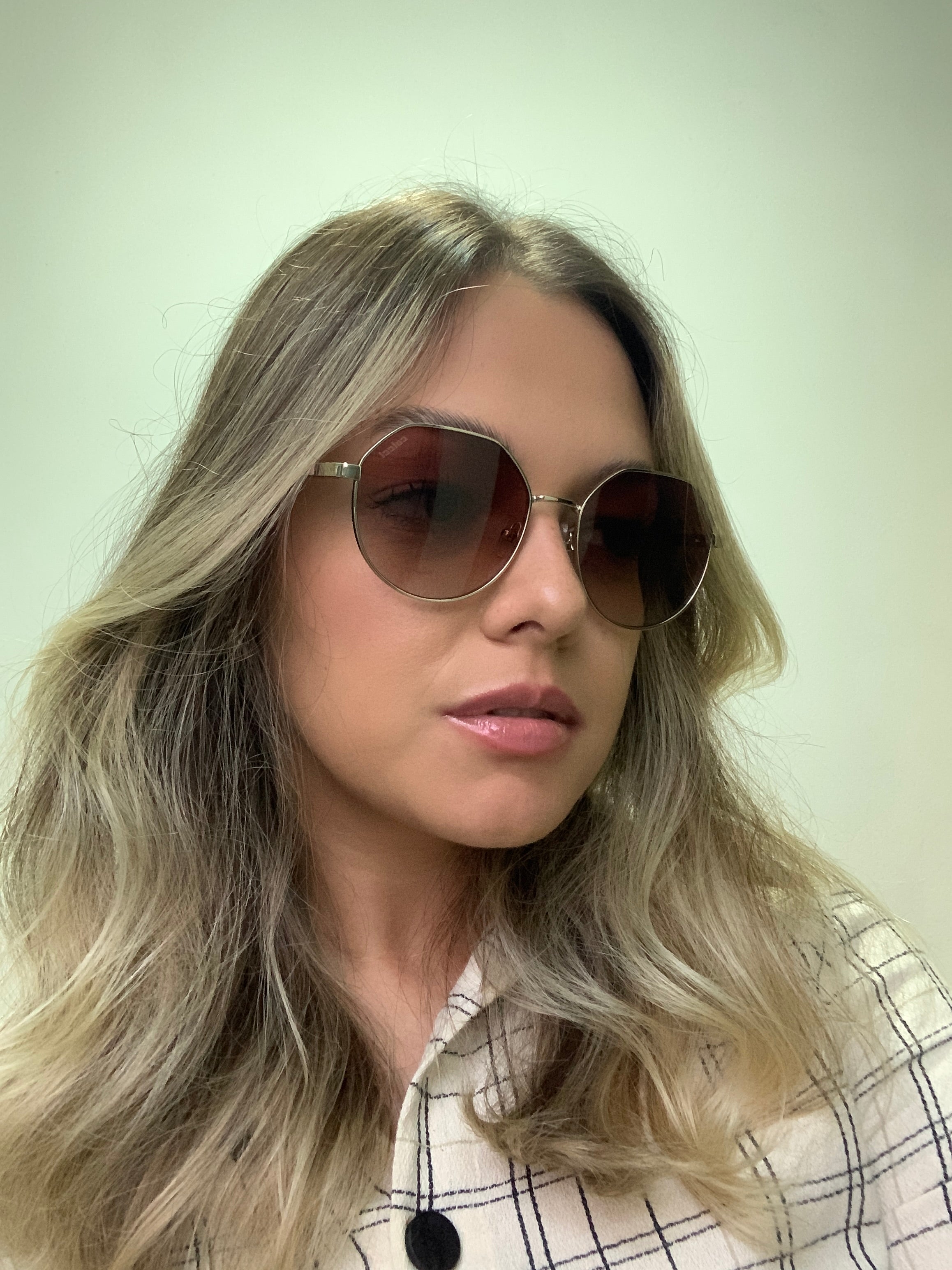 Colcci C0232 Geométrico Dourado e Marrom Mesclado Brilho/ Marrom Degradê - Solar - TAM 55 mm