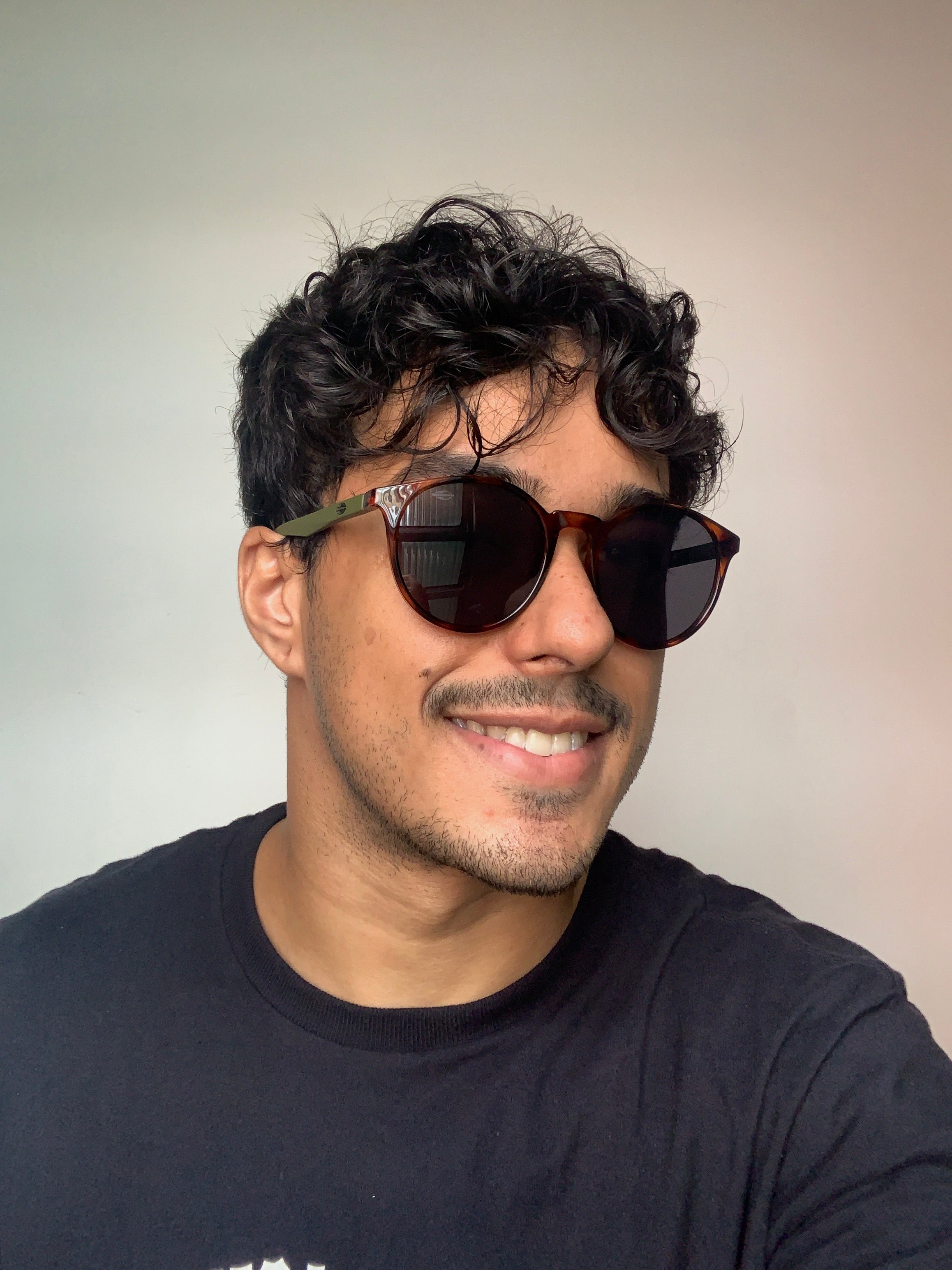 Mormaii Agra Sun Redondo Marrom Mesclado Brilho/ Preto - Solar - TAM 50 mm