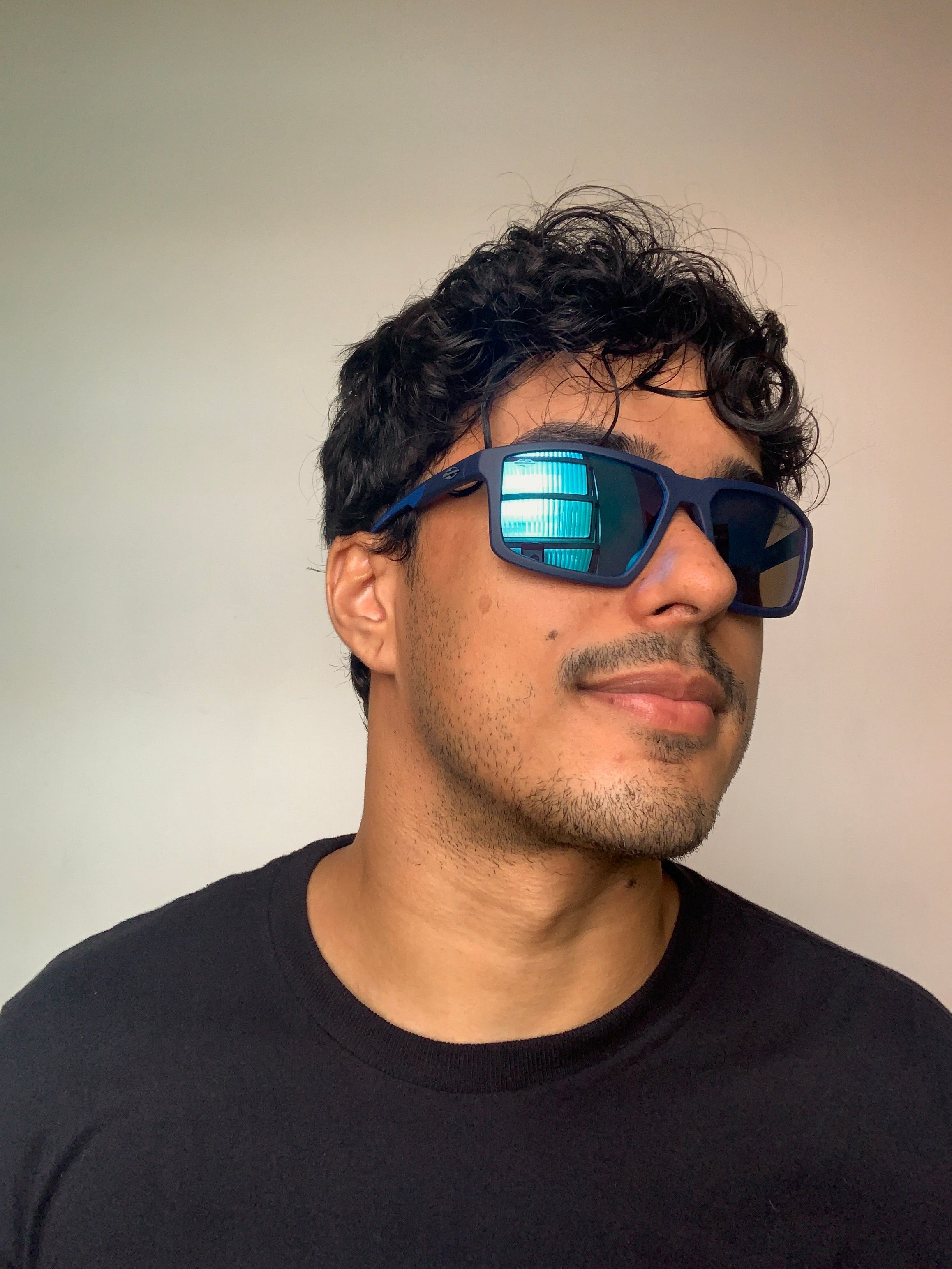 Mormaii Estocolmo Retangular Azul Fosco/ Azul Espelhado - Solar - TAM 55 mm