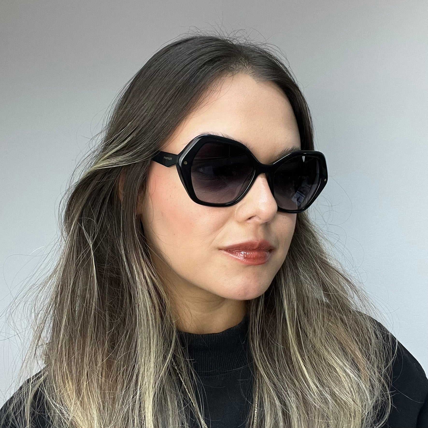 Hickmann HI90018 A01 Preto Brilho Preto Degradê - Sol - 52 mm