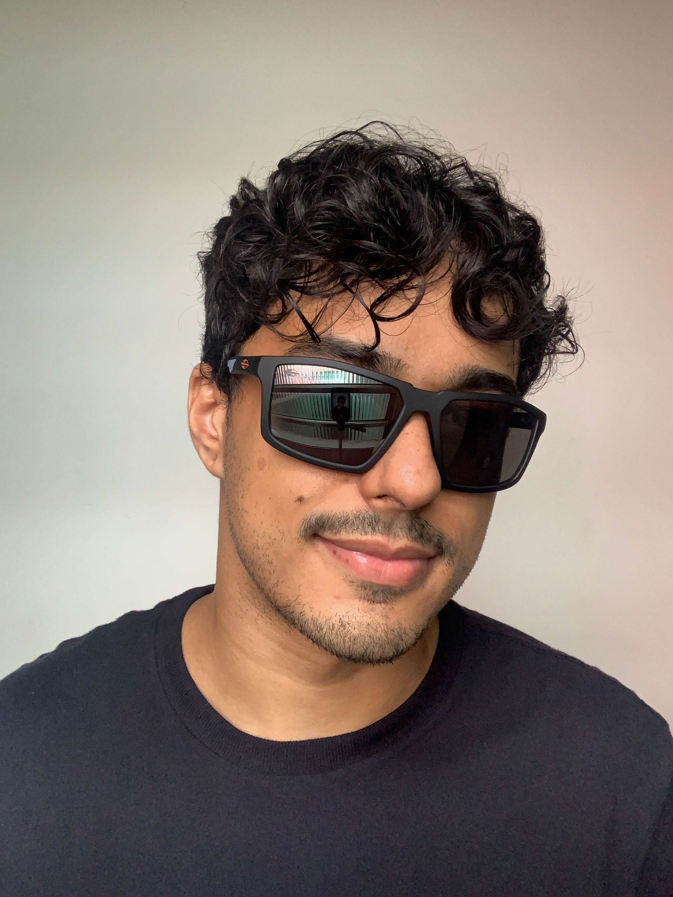 Mormaii Estocolmo Retangular Preto e Cinza Fosco/ Preto Espelhado - Solar - TAM 55 mm