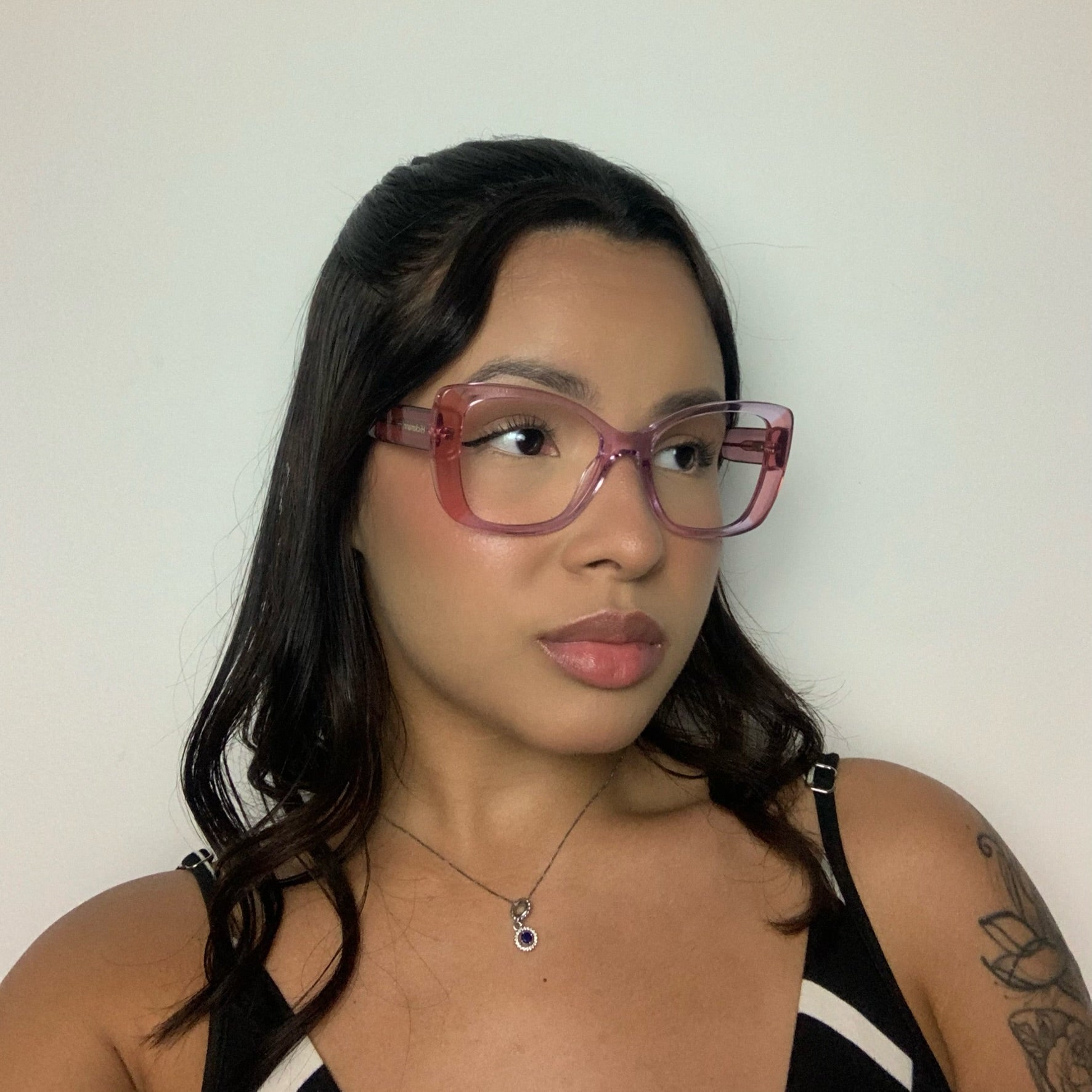 Hickmann Melissa 1 HI60046 R02 Lilás e Rosa Translúcido - Grau - 53 mm