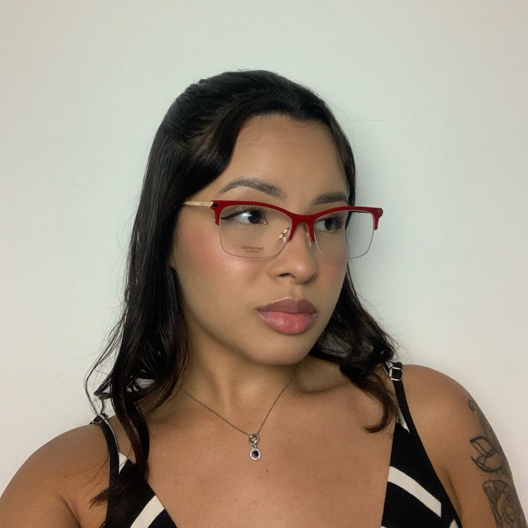 Ana Hickmann AH6302 H03 Vermelho E Dourado Brilho - Grau - 54 mm