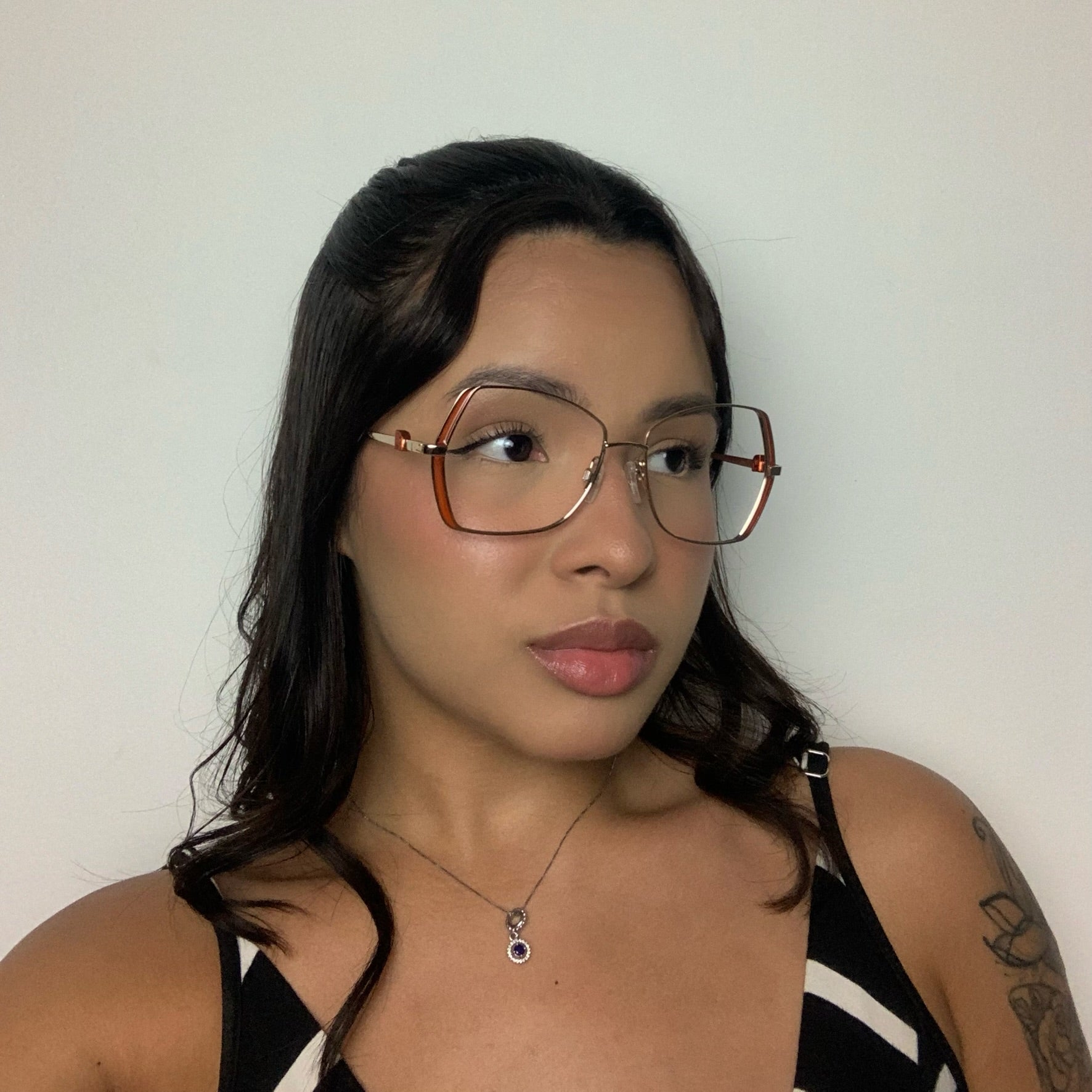 Ana Hickmann AH10042 10A Dourado Brilho e Laranja - Grau - 55 mm