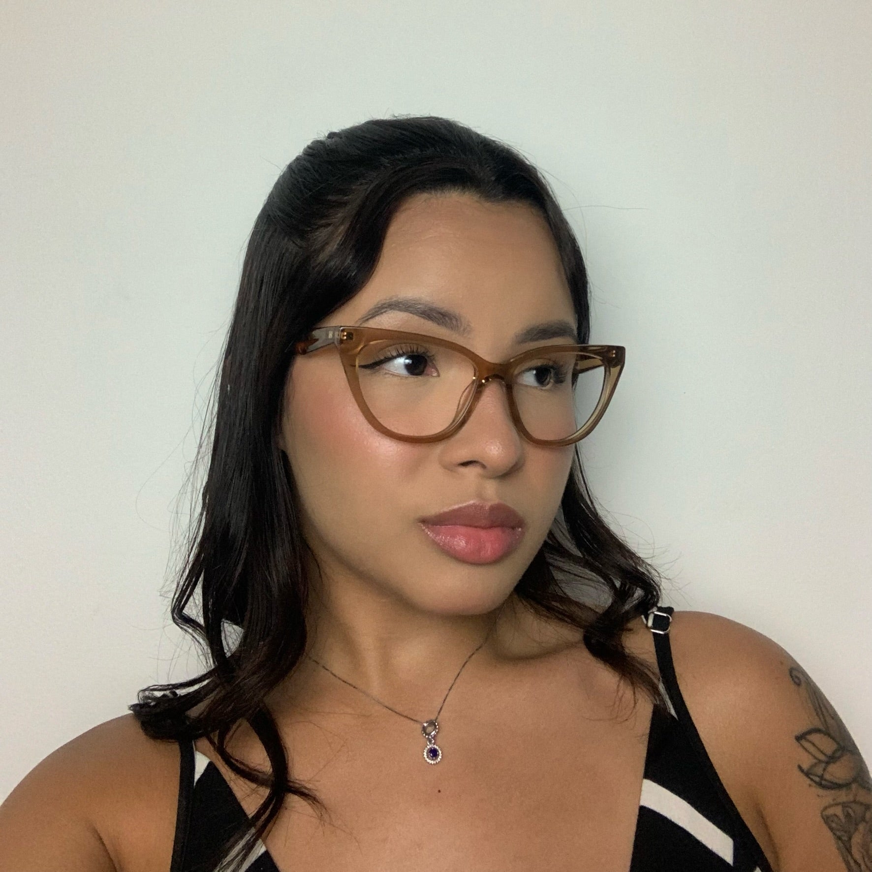 Hickmann Hibisco 2 HI60053 G02 Marrom Translúcido Brilho - Grau - 53 mm