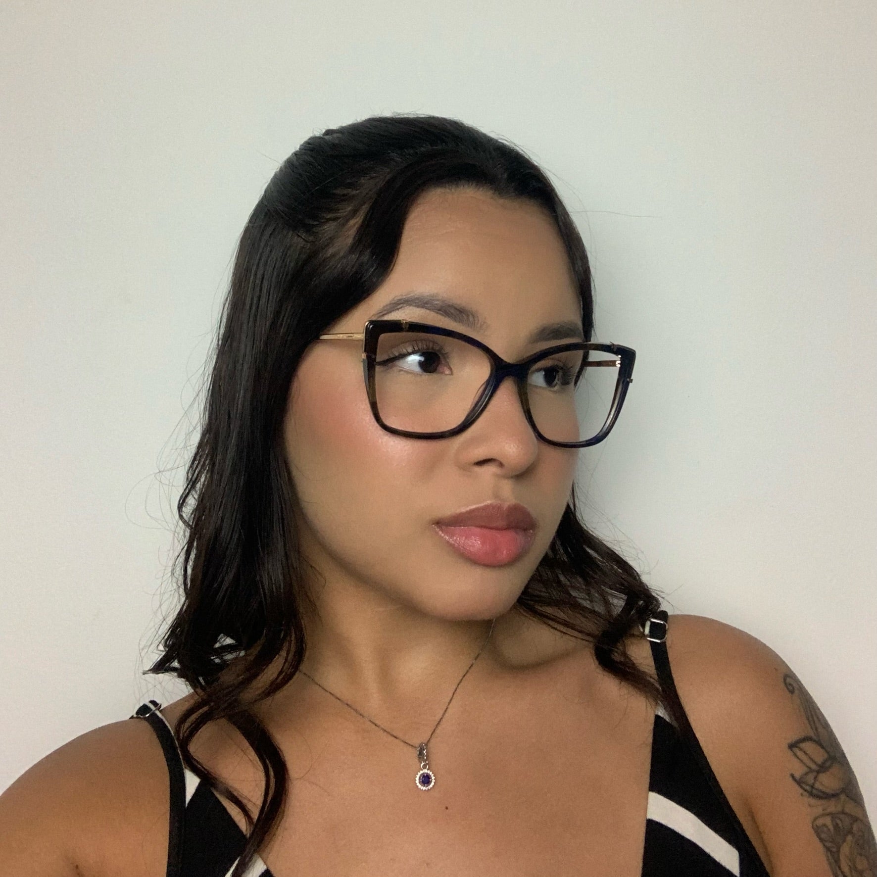 Ana Hickmann AH6444 G22 Roxo Marrom Mesclado - Grau - 55 mm