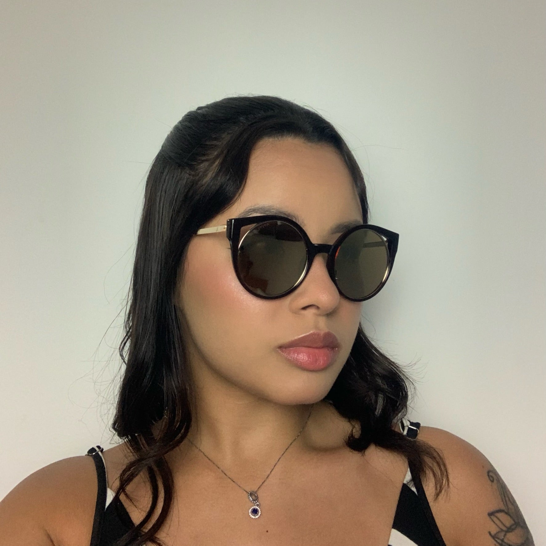 Atitude AT5374 T01 Marrom Translúcido e Dourado Brilho Dourado Espelhado - Sol - 50 mm