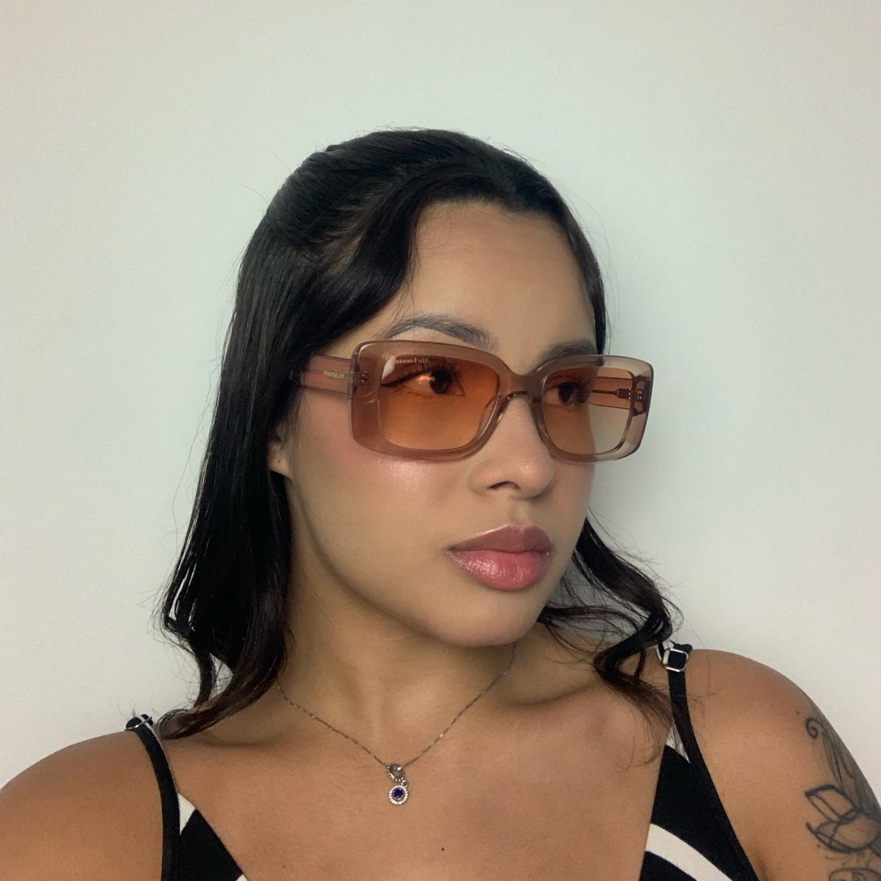 Hickmann Lavanda 1 HI90026 G03 Marrom Translucido Laranja Degradê - Sol - 52 mm