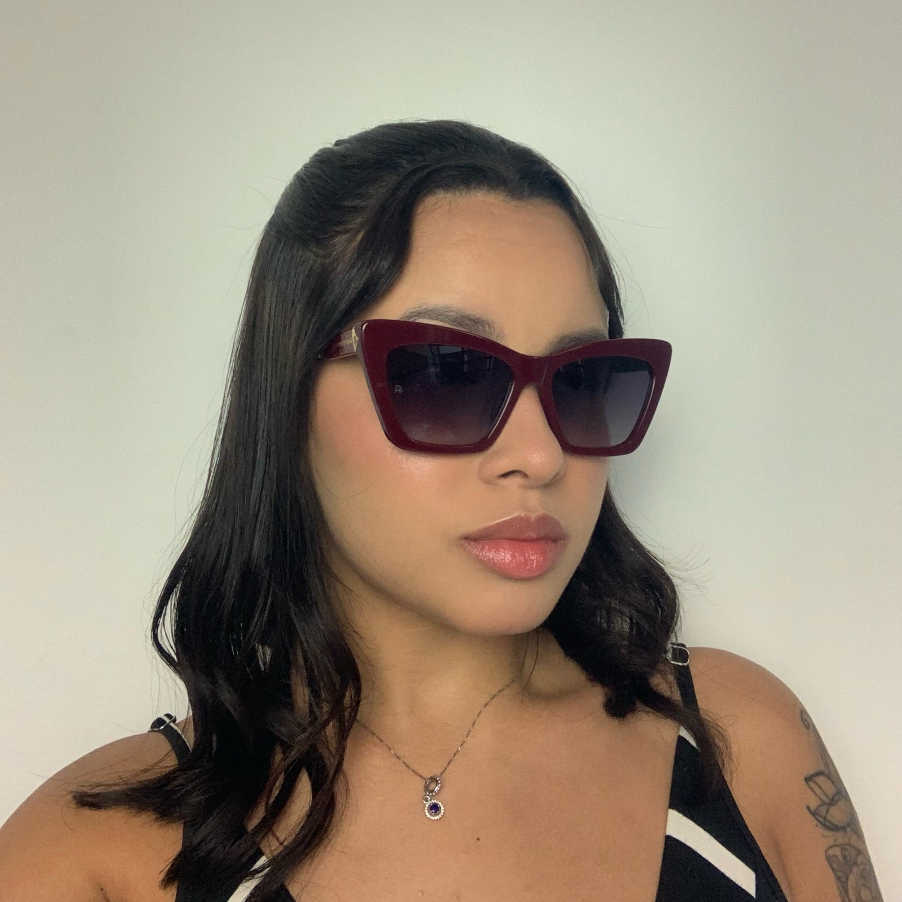 Ana Hickmann AH90037 C01 Vinho Brilho Preto Degradê - Sol - 55 mm