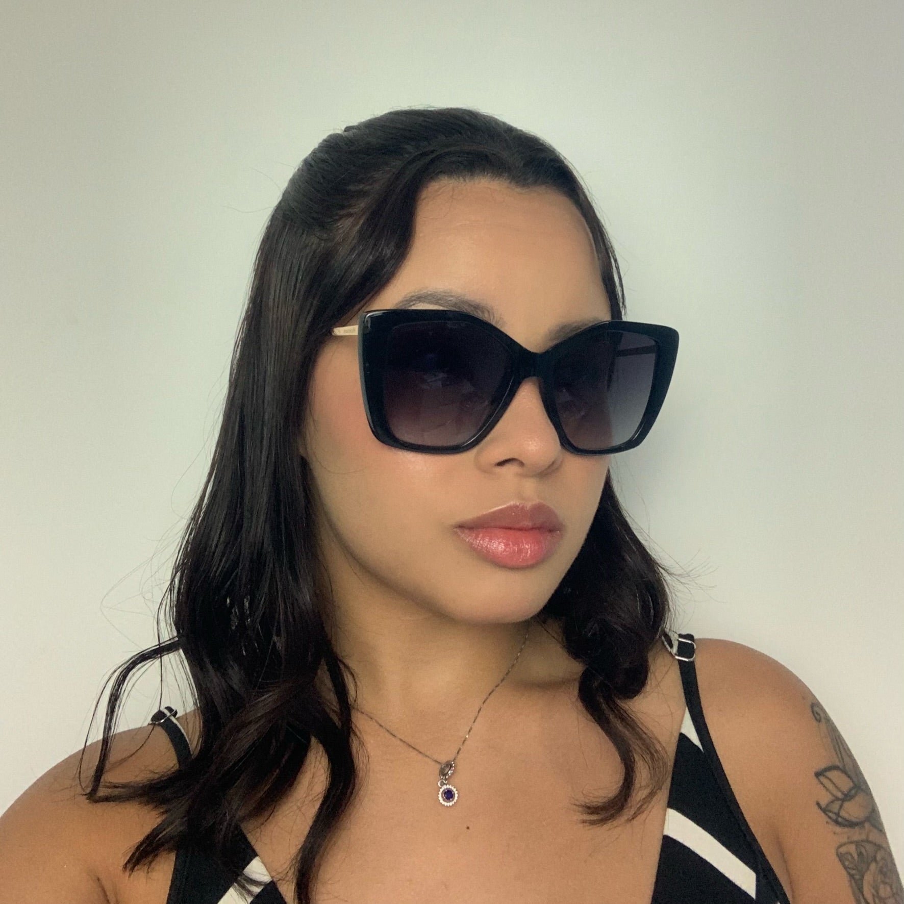 Hickmann Flora 2 HI50002 A01 Dourado e Preto Brilho Preto Degradê - Sol - 54 mm