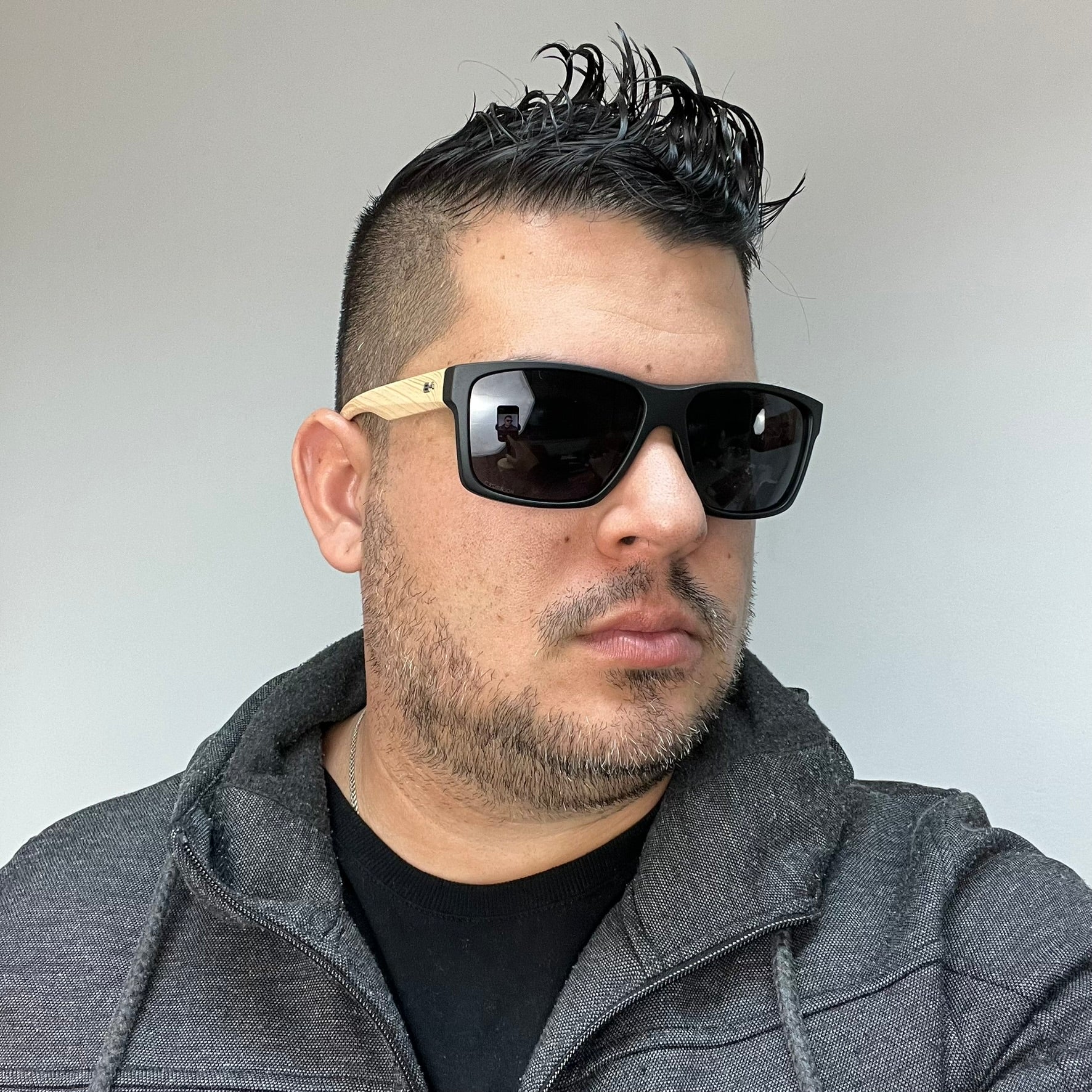 HB Freak Matte Black Wood Polarized Gray - Solar - 56 mm