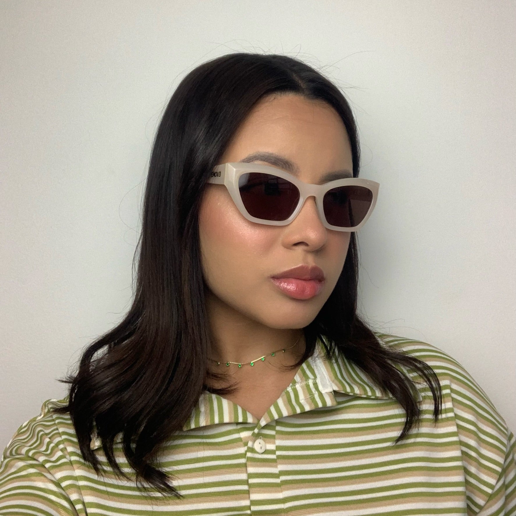 Evoke EVK 42 N01 Off- White Brilho Marrom - Sol - 52 mm