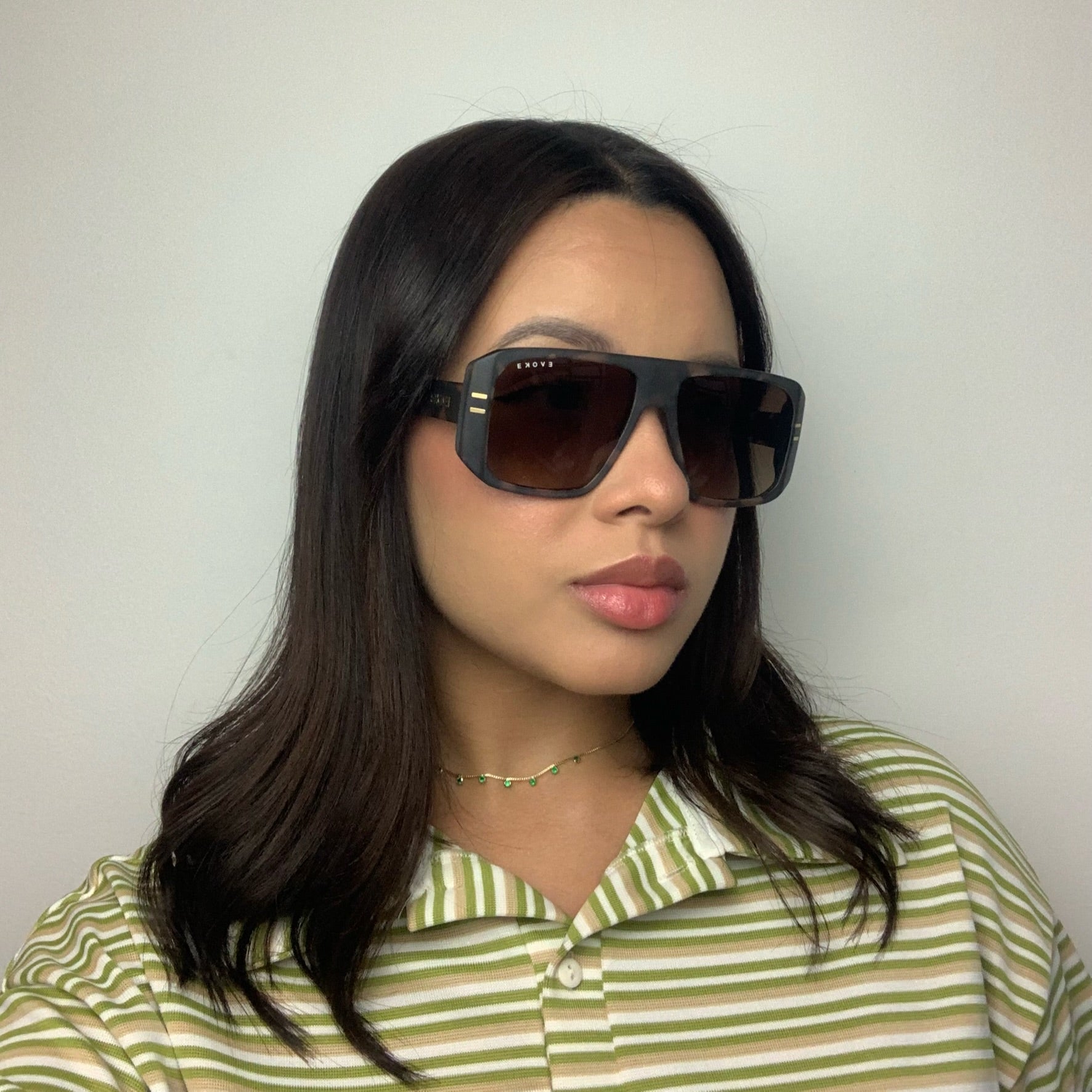 Evoke EVK 30 BRG01 Mesclado Fosco Marrom Degradê - Sol - 56 mm