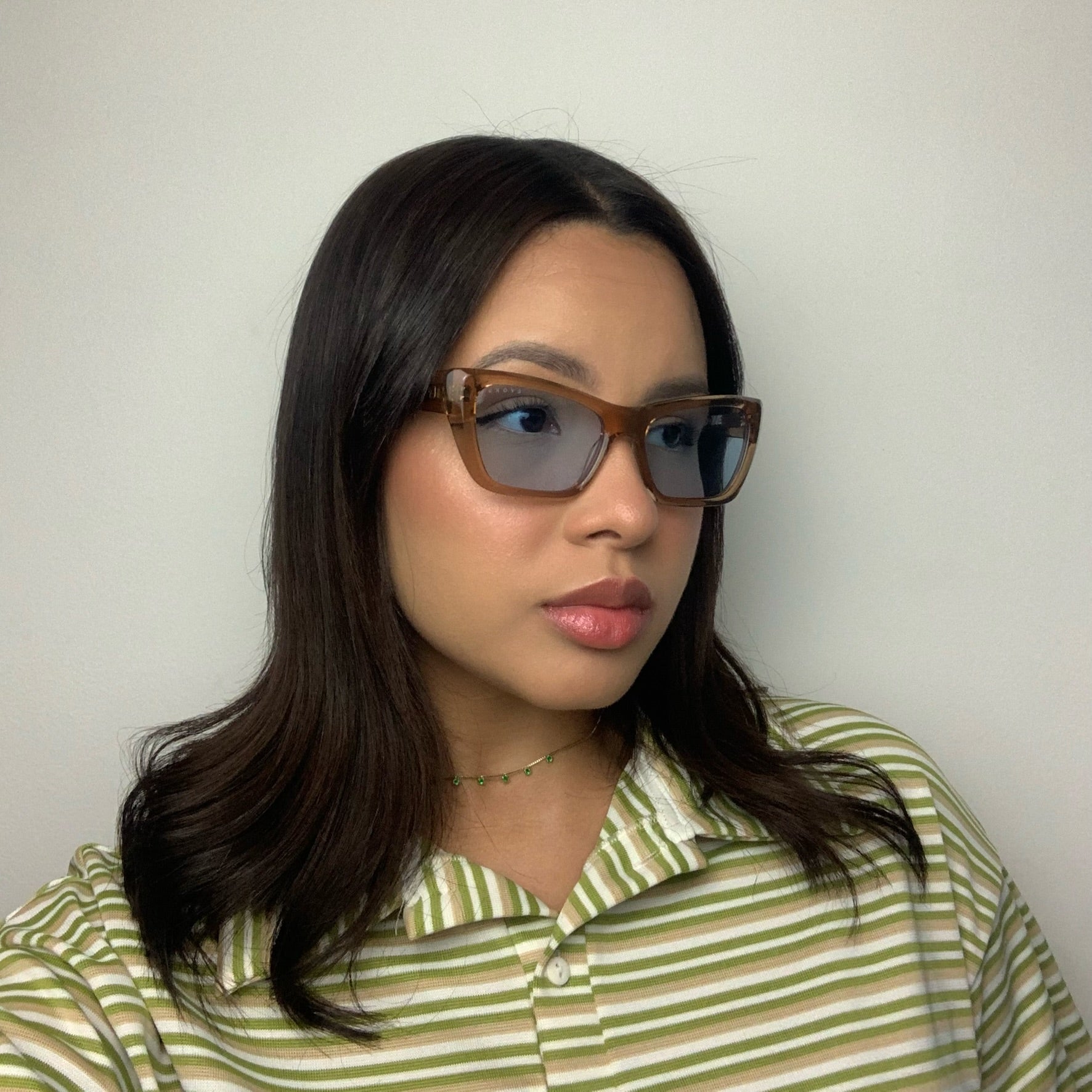 Evoke EVK 44 G02 Marrom Translúcido Azul - Sol - 53 mm