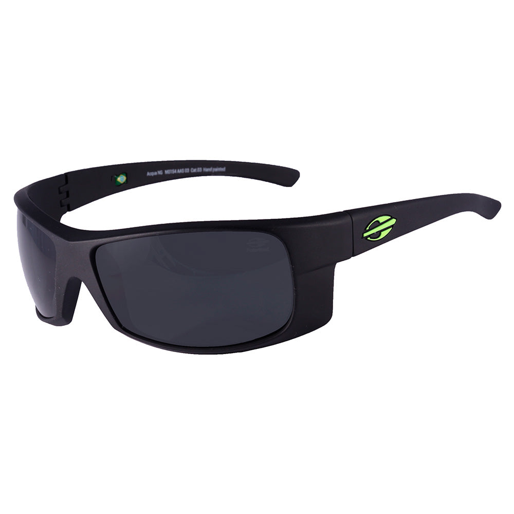 Mormaii Acqua NG Esportivo Preto Fosco e Verde/ Preto Polarizado - Solar - TAM 65 mm