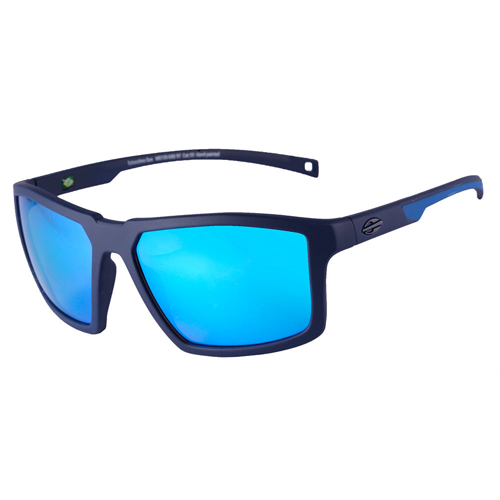 Mormaii Estocolmo Retangular Azul Fosco/ Azul Espelhado - Solar - TAM 55 mm