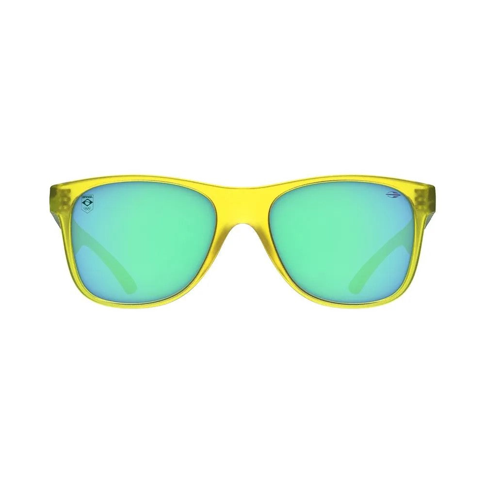 Mormaii Milão NG Brasil Retangular Amarelo e Verde tarnslúcido/ Verde Espelhado - Solar - TAM 56 mm