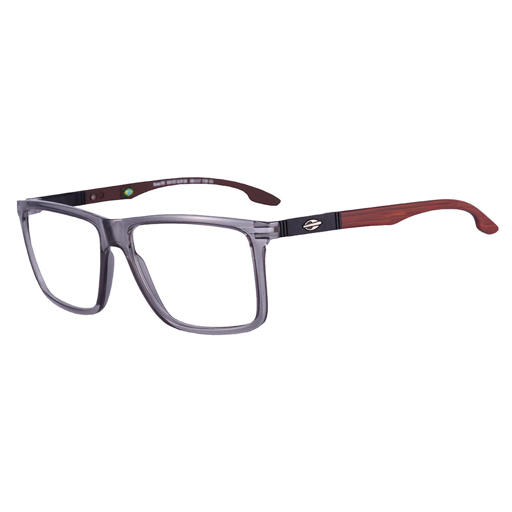 Mormaii Kona Rx Retangular Fume Brilho Com Madeira - Grau - TAM 57 mm