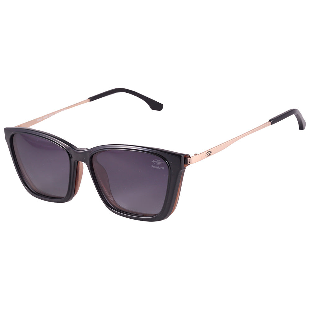 Mormaii Clip On Swap 3 Marrom Translúcido e Preto Brilho/ Preto Degradê - Lente 5,7 cm - Grau