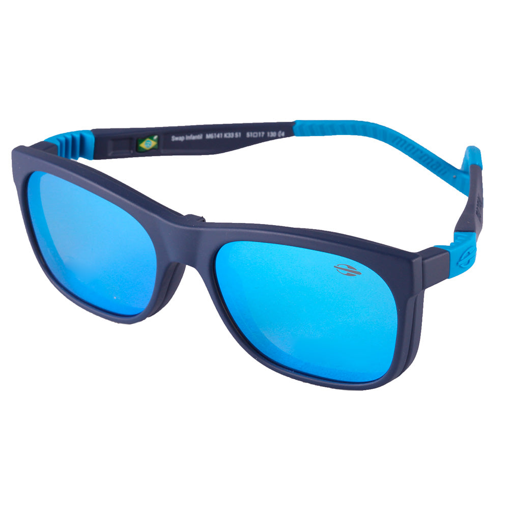 Mormaii Swap Infantil Preto e Azul Fosco/ Azul Espelhado - 51 mm - Grau