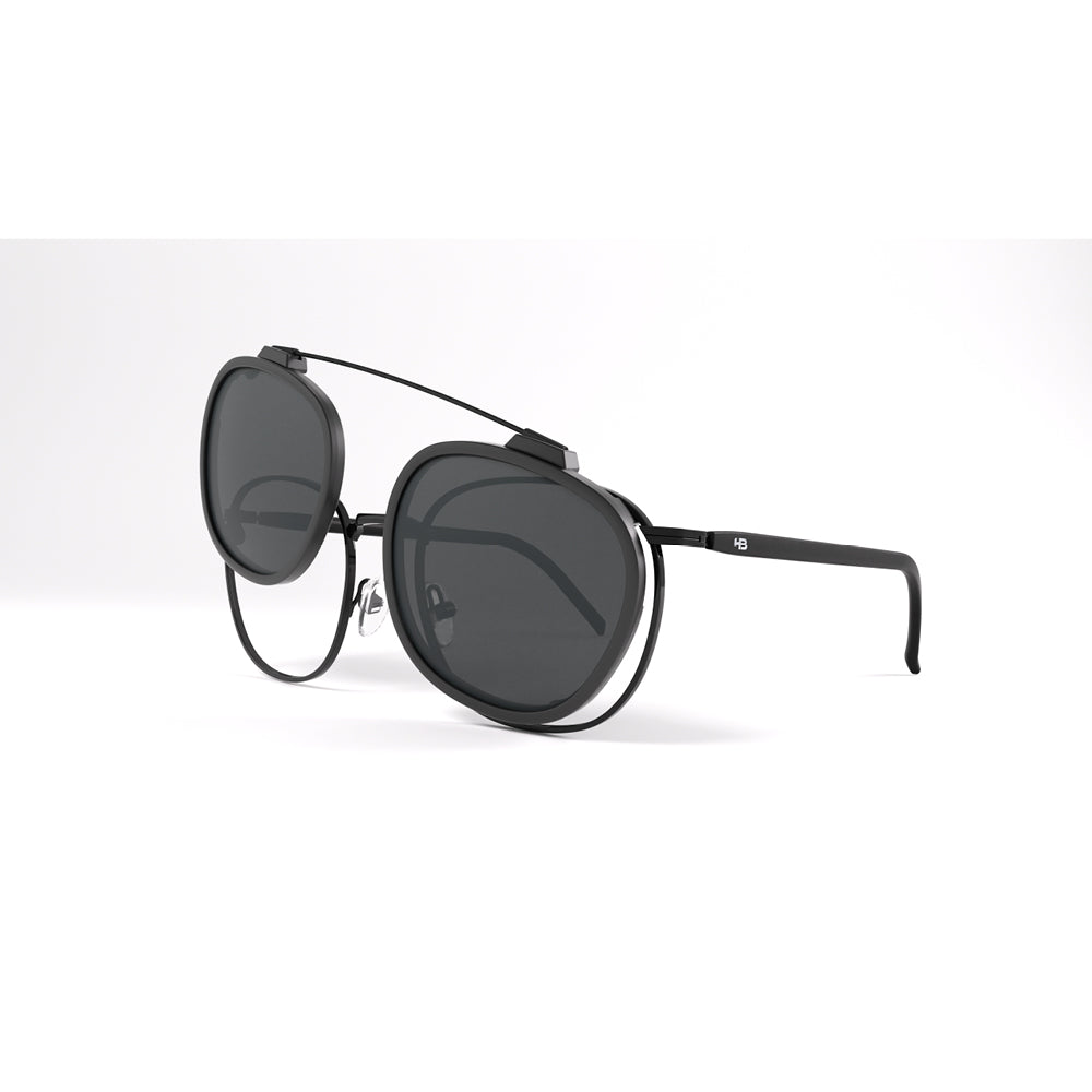 HB Switch Clip on 0423 Matte Black / Polarized Gray 52 mm - Grau