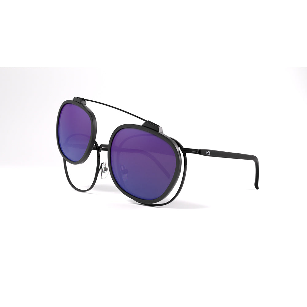 HB Switch Clip on 0423 Matte Black / Polarized Blue 52 mm - Grau