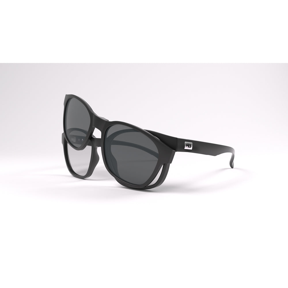 HB Switch Clip on 0448 Matte Black/ Polarized Gray 50 mm - Grau