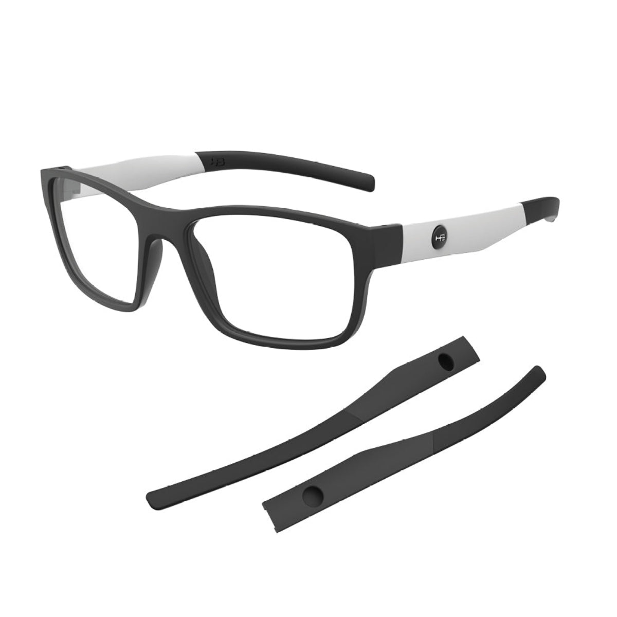 HB Troca Haste Polytech 0513 Preto Fosco Hastes Branco Perolado - Grau - 54 mm