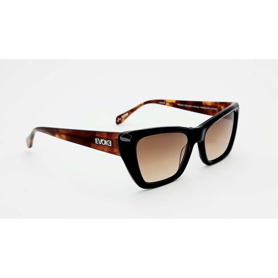 Evoke EVK 44 A02 Preto Brilho e Mesclado Marrom Degradê - Sol - 53 mm