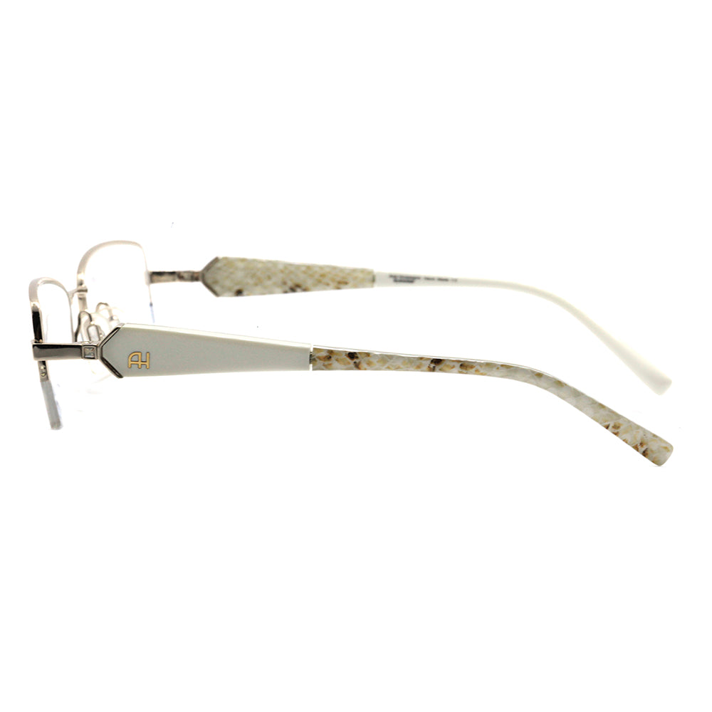 Óculos de Grau Ana Hickmann AH 1208 04A Dourado Branco e Creme Brilho - 52 mm