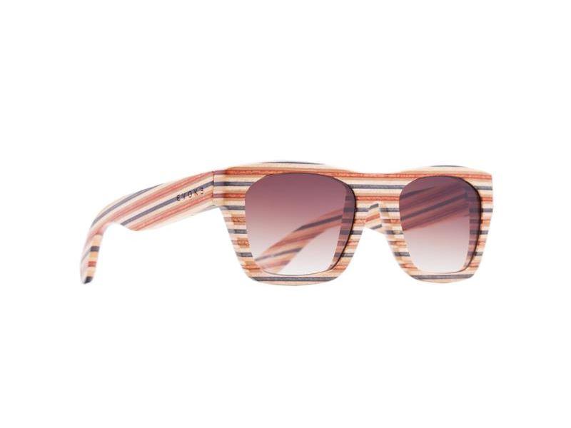 Óculos de Sol Evoke Wood Series 02 Madeira Maple Collection - Black Brown Mix/ Brown Degradê