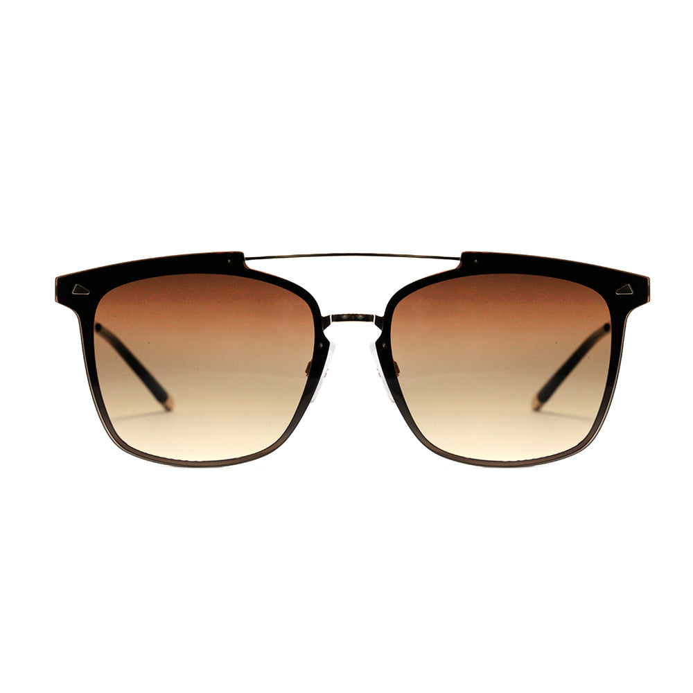 Óculos de Sol Hickmann Hi 3061 04A Dourado E Preto Brilho/ Marrom Degradê - 70 mm