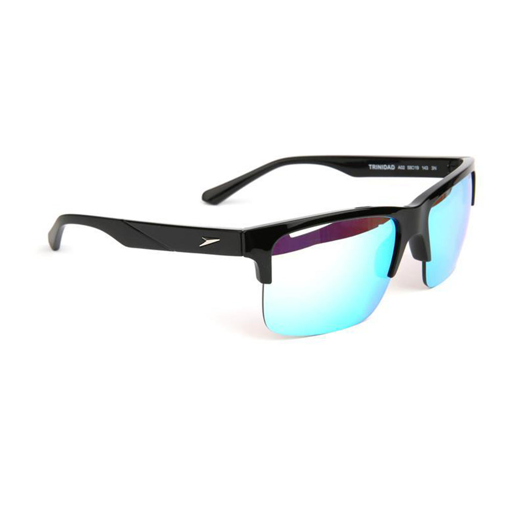 Óculos de Sol Speedo Trinidad A02 Preto Brilho / Azul Espelhado - 58 mm