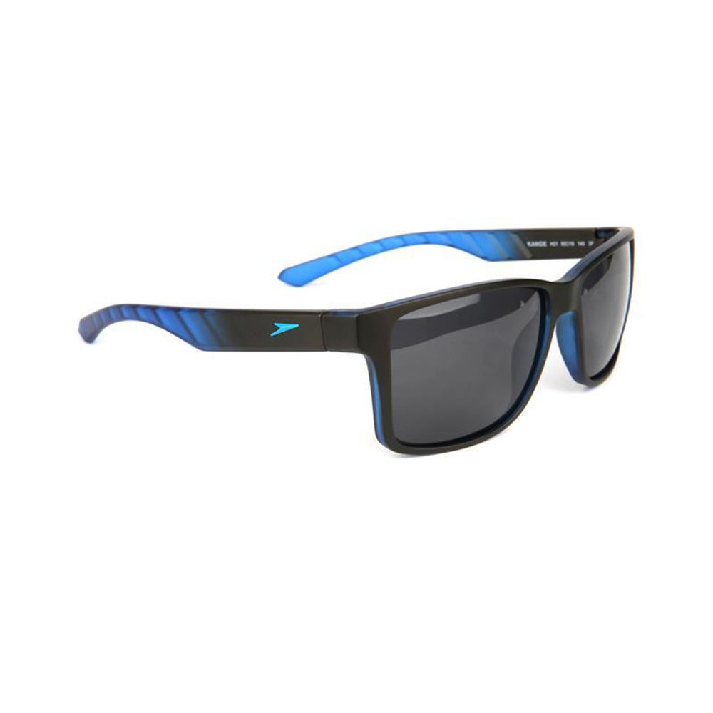 Óculos de Sol Speedo Kanoe H01 Preto Fosco e Azul Translúcido / Preto Polarizado - 60 mm
