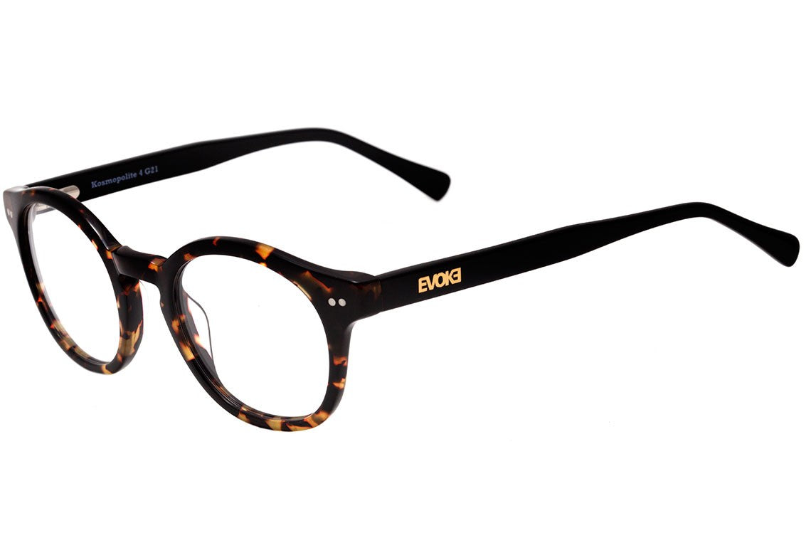 Evoke Kosmopolite 4 G21 Turtle Shine Gold Temple Black - Lente 4,9 cm - Grau