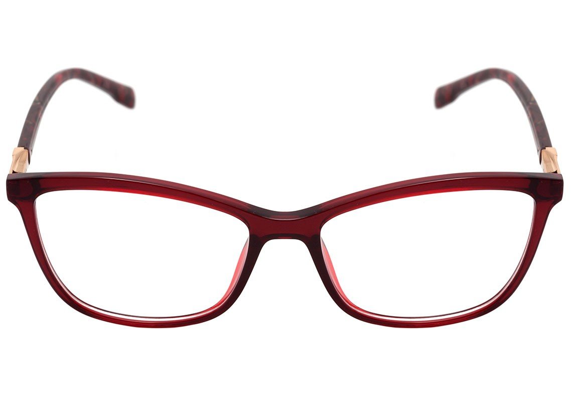 Óculos de Grau Bulget Bg 6288 T01 Vermelho Translúcido E Vermelho Mesclado Brilho - 54 mm
