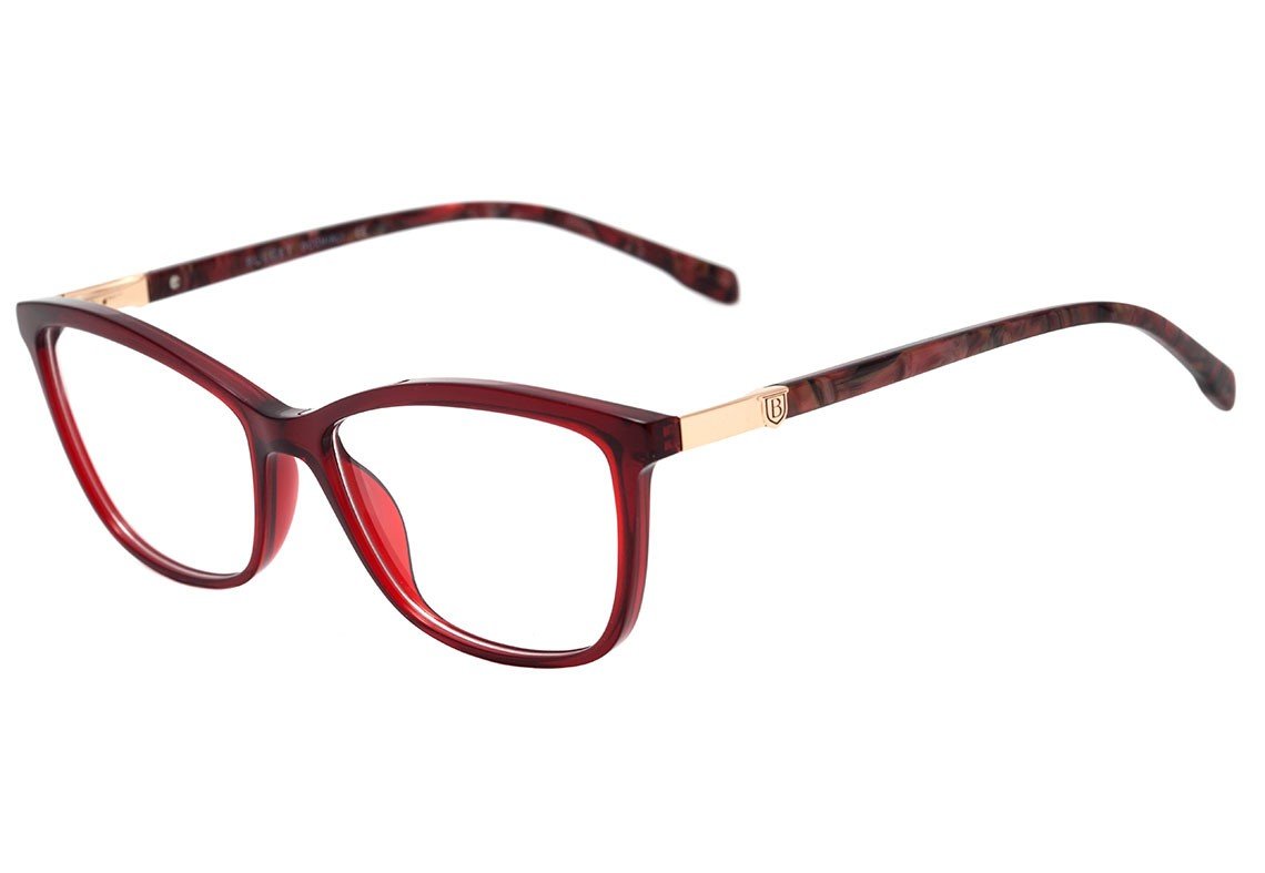 Óculos de Grau Bulget Bg 6288 T01 Vermelho Translúcido E Vermelho Mesclado Brilho - 54 mm