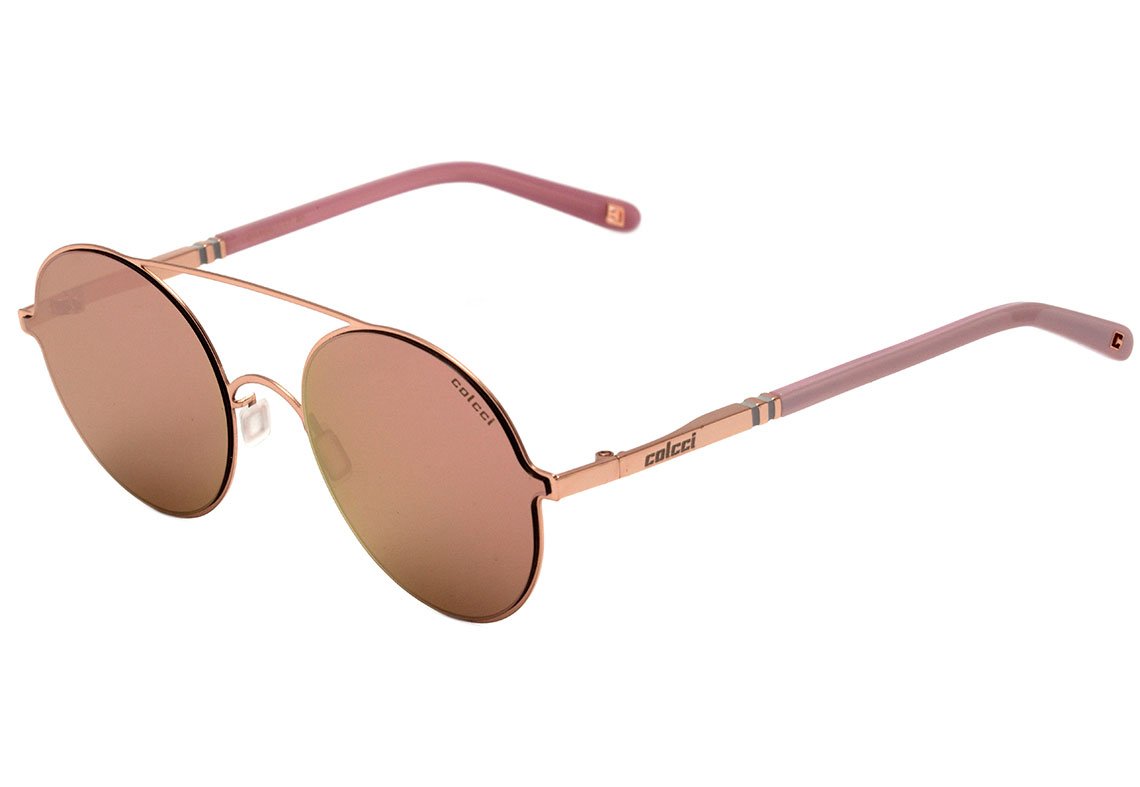 Óculos de Sol Colcci C0100 Dourado Rosê Brilho/ Rosê Espelhado 46 mm