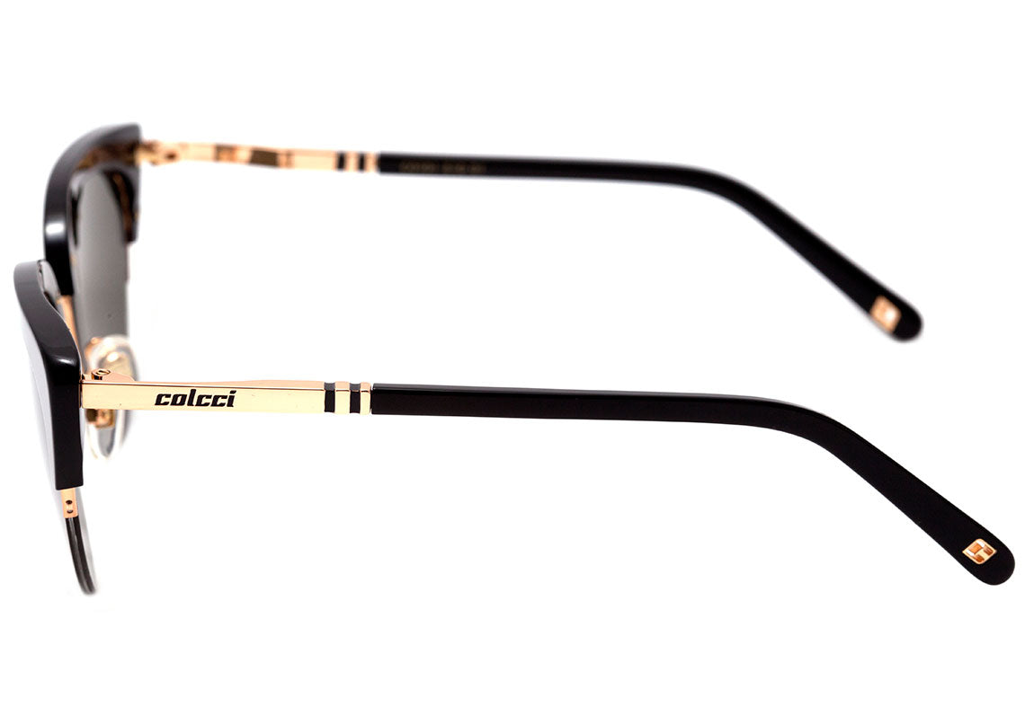 Óculos de Sol Colcci C0101 Preto e Dourado Brilho / Cinza - 55 mm