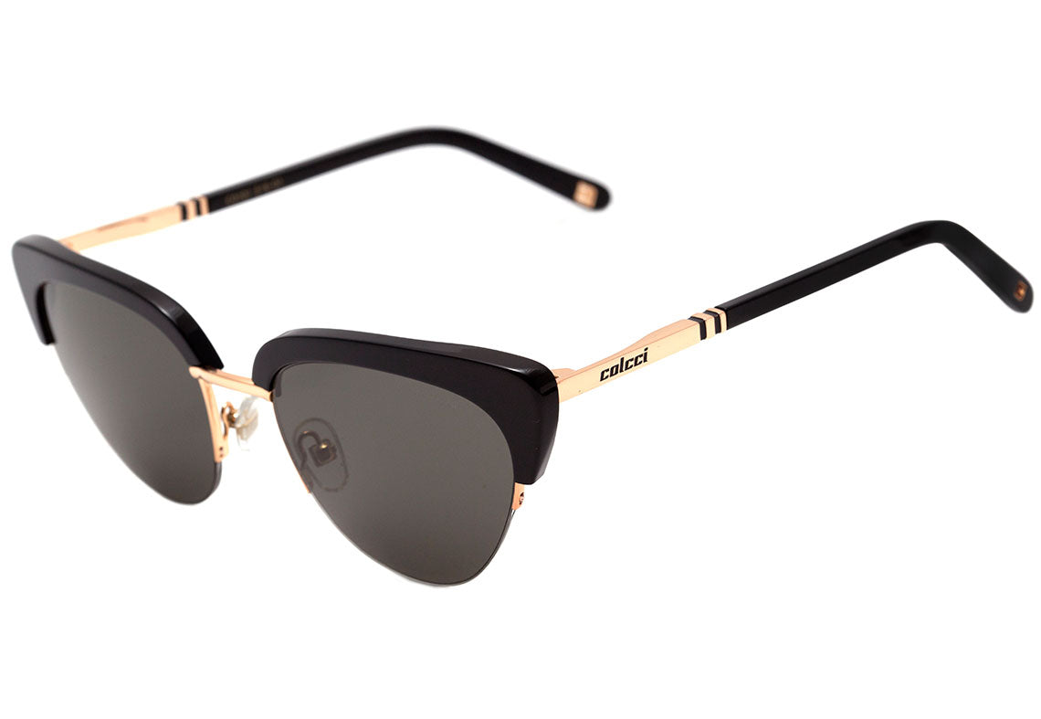 Óculos de Sol Colcci C0101 Preto e Dourado Brilho / Cinza - 55 mm