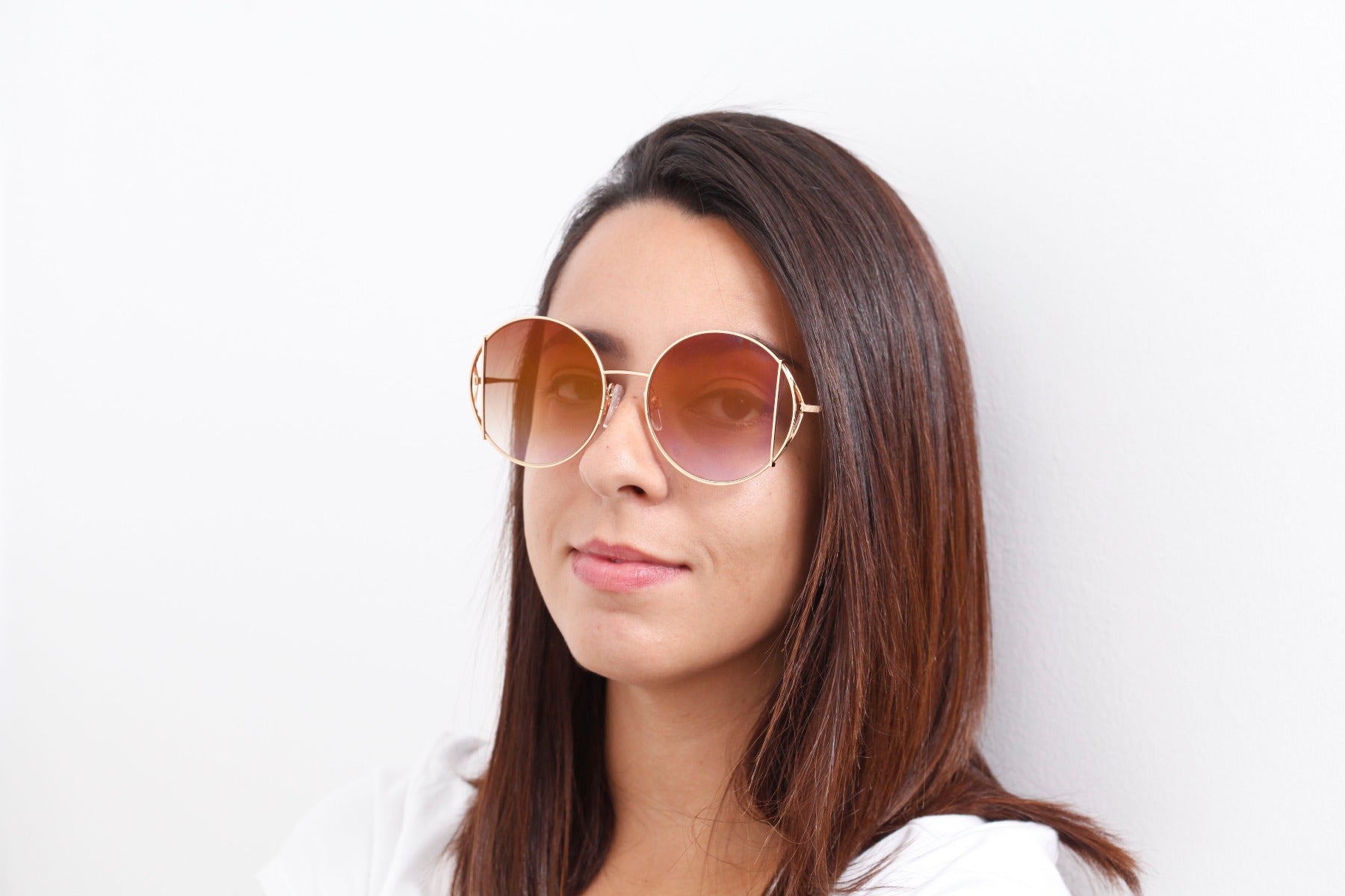 Óculos de Sol Ana Hickmann AH 3192 04A Dourado Brilho / Marrom Degradê Espelhado - 53 mm