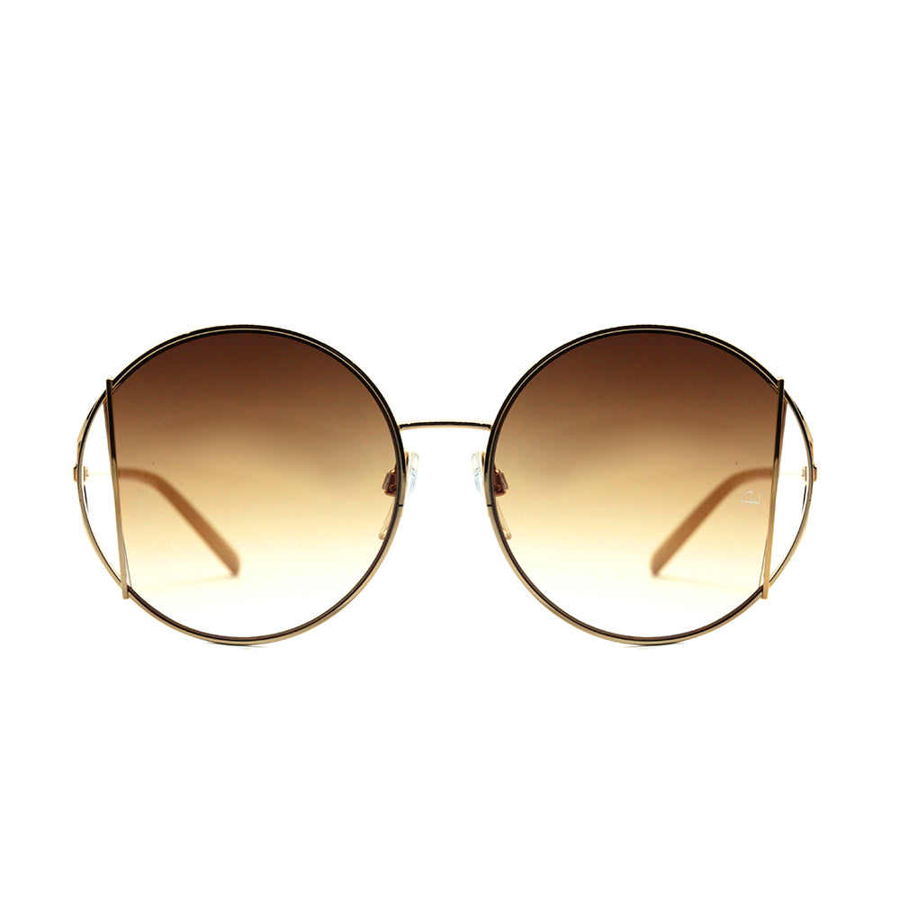 Óculos de Sol Ana Hickmann AH 3192 04A Dourado Brilho / Marrom Degradê Espelhado - 53 mm
