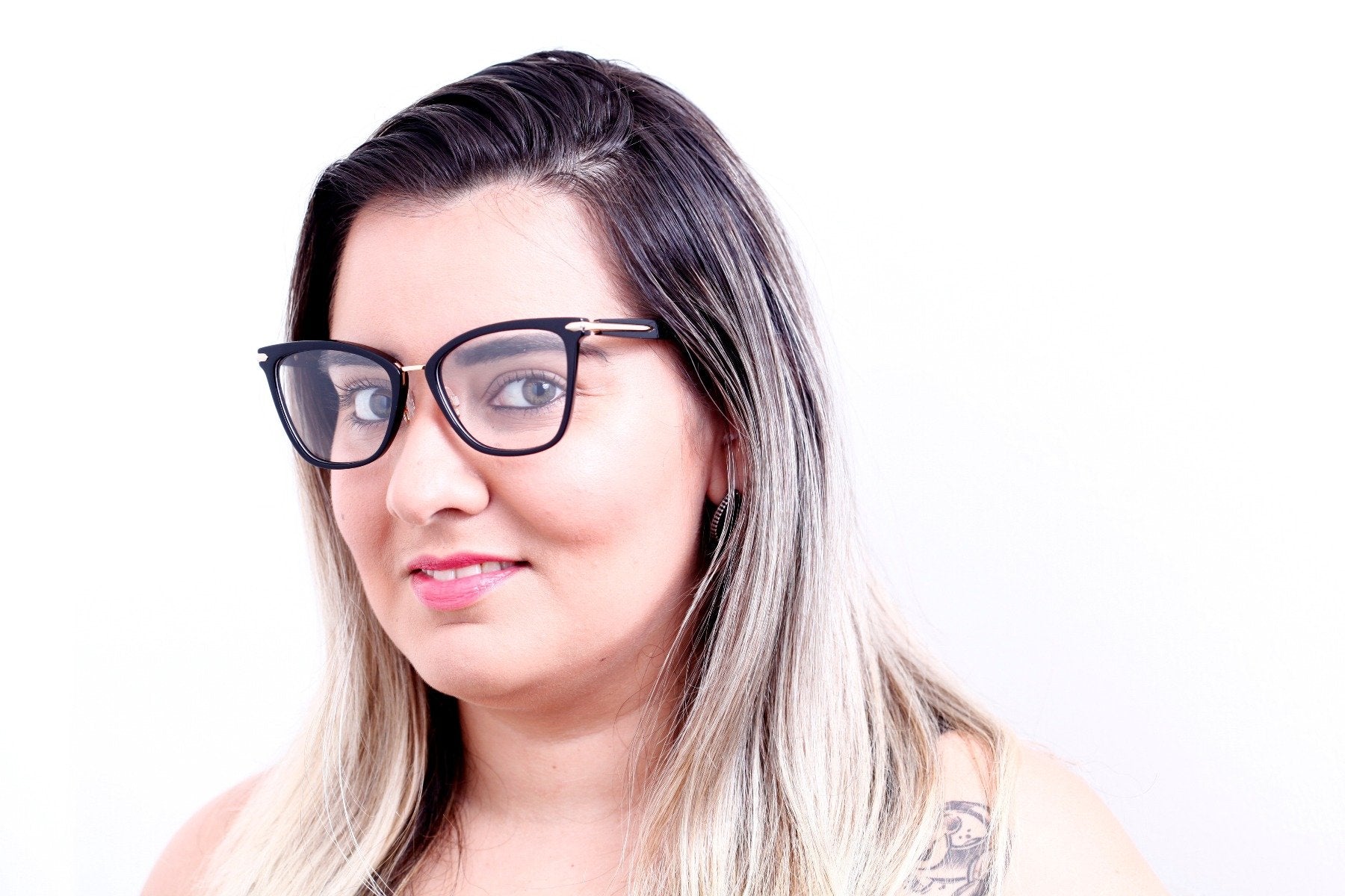 Óculos de Grau Ana Hickmann AH 6363 A01 Preto Brilho 54 mm