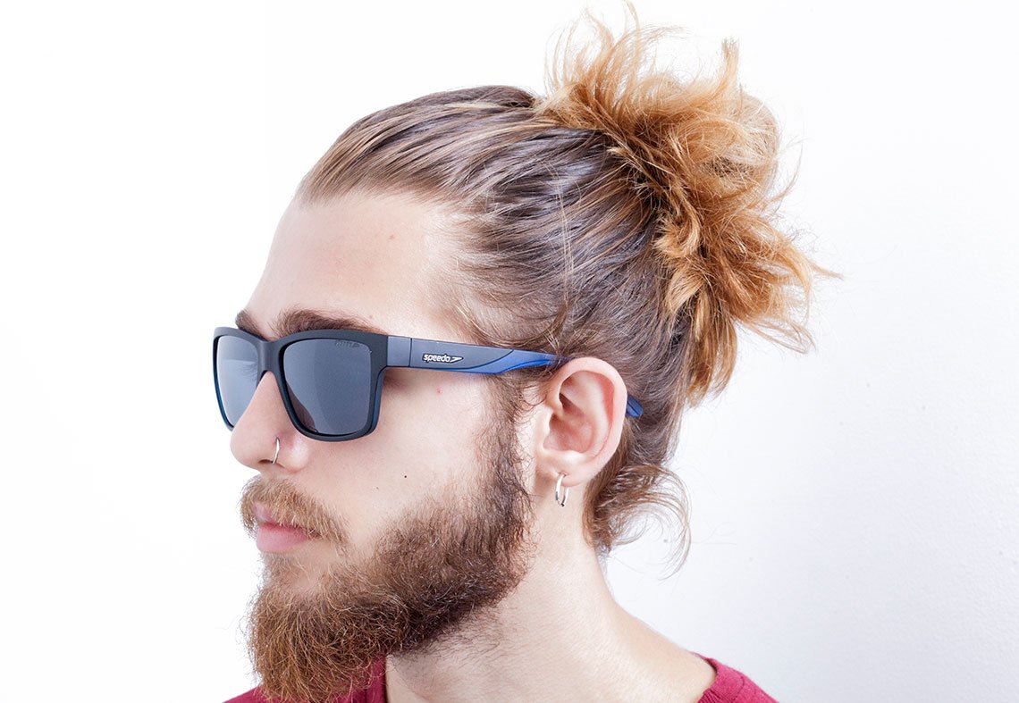 Óculos de Sol Speedo Undercut 2 H03 Azul E Cinza Translúcido Fosco/ Preto Polarizado 59 mm