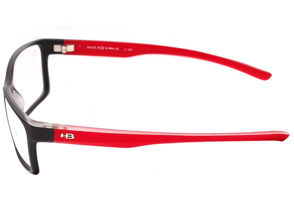 Óculos de Grau HB Polytech M 93152 Matte Fade Black Onyx - 56 mm Matte Black Red 56 mm