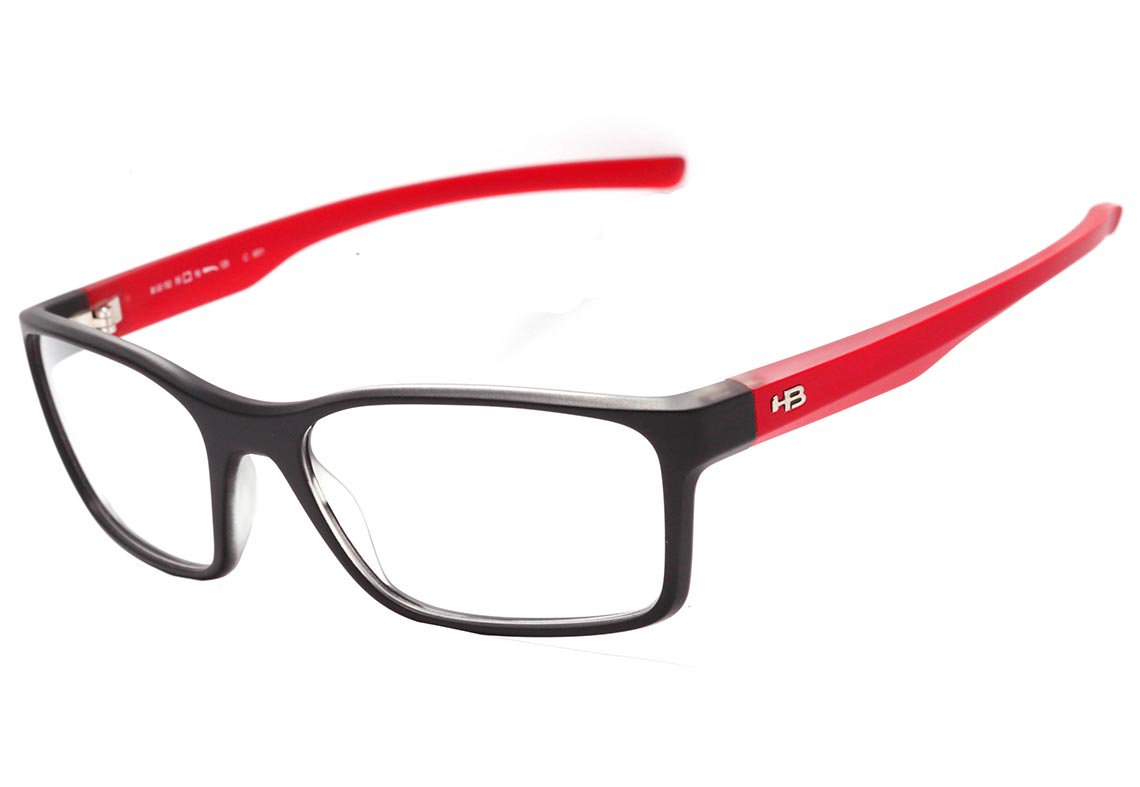 Óculos de Grau HB Polytech M 93152 Matte Fade Black Onyx - 56 mm Matte Black Red 56 mm