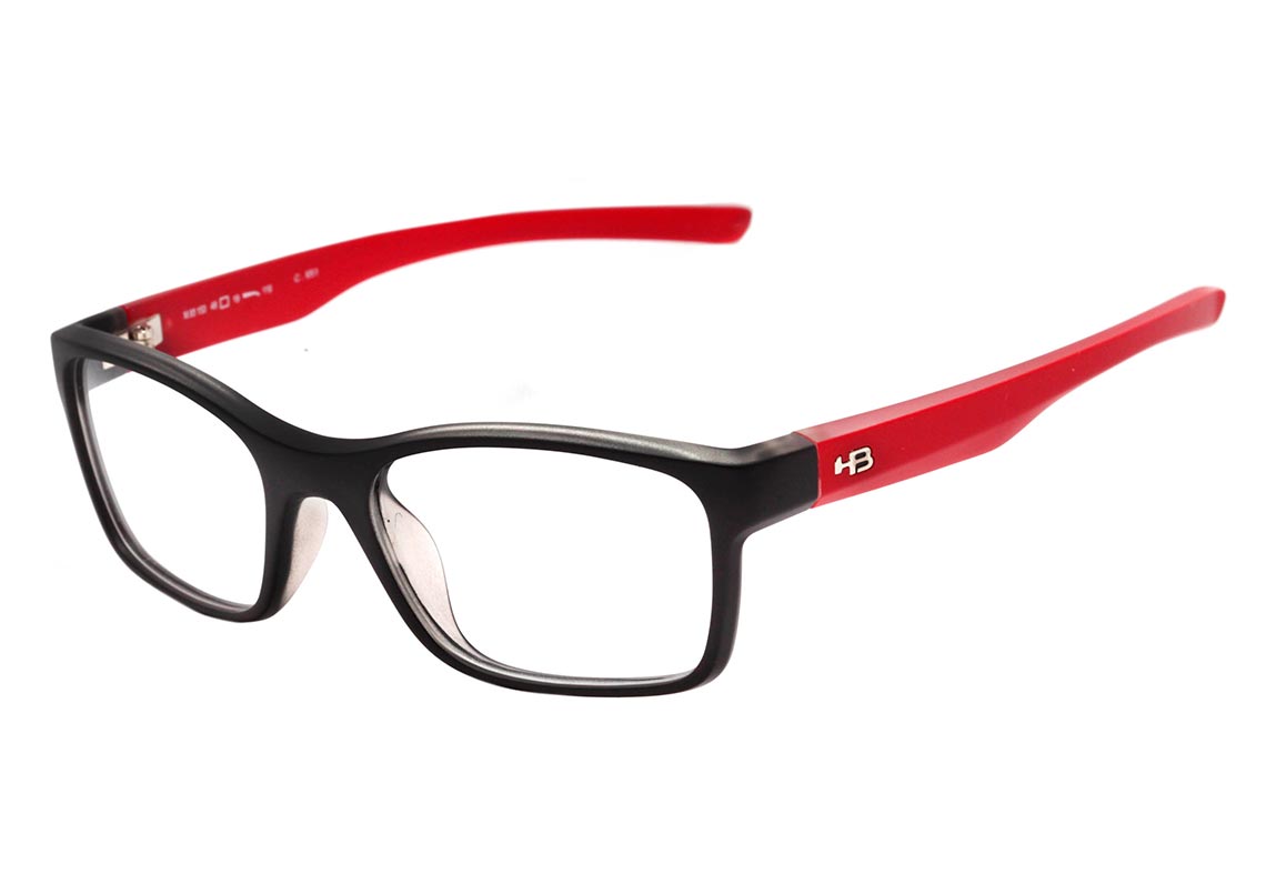 Óculos de Grau HB Polytech Teen 93153 Matte Black Red - 48 mm