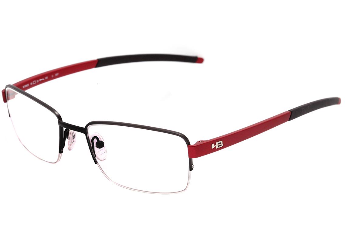 Óculos de Grau Hb Duotech M 93425 Matte Black Metalic Red 55 mm