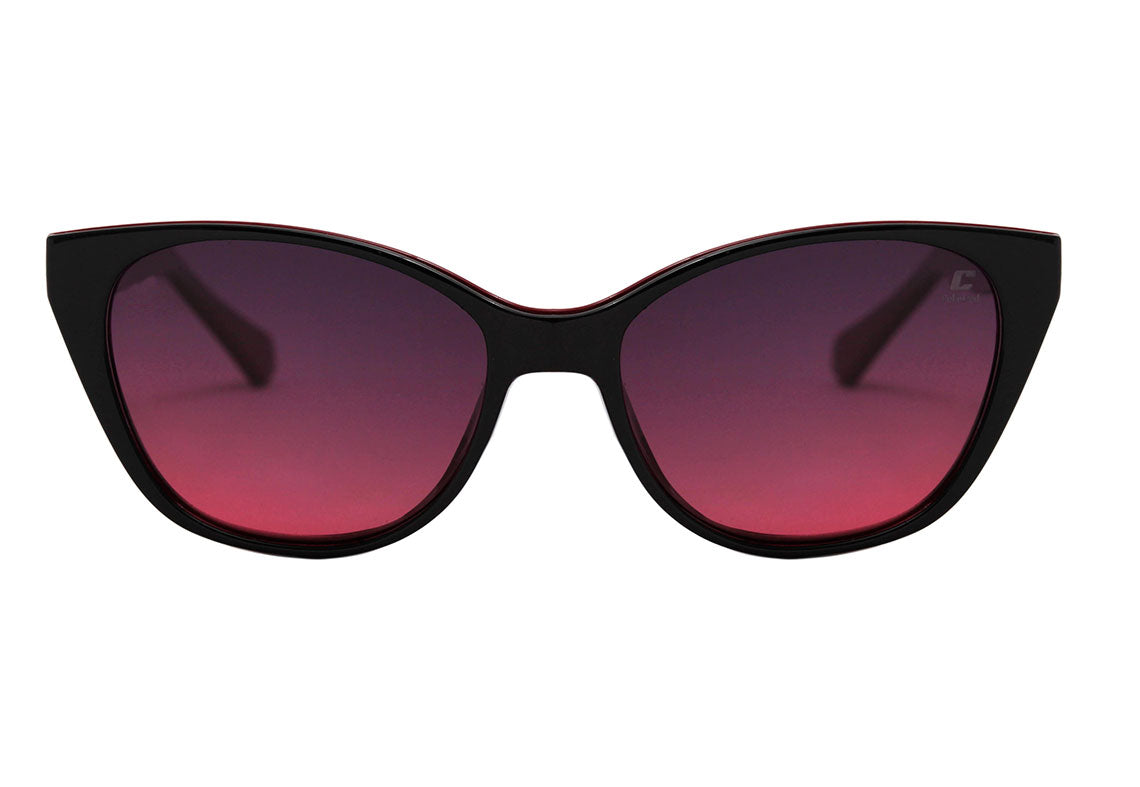 Óculos de Grau Colcci Bandy 1 Clip On Vinho Brilho / Preto Brilho / Vinho Degradê Polarizado - Lente 5,2 cm