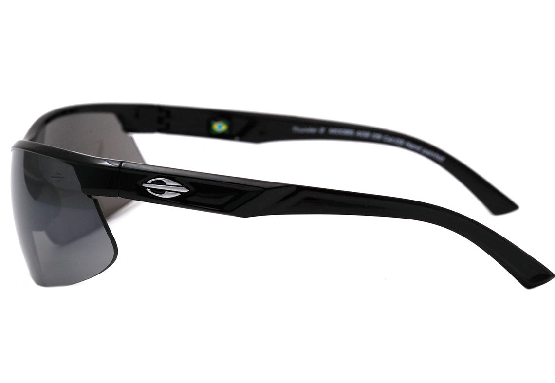 Óculos de Sol Mormaii Thunder II Preto Brilho / Cinza Espelhado Unico - Lente 7,2 cm